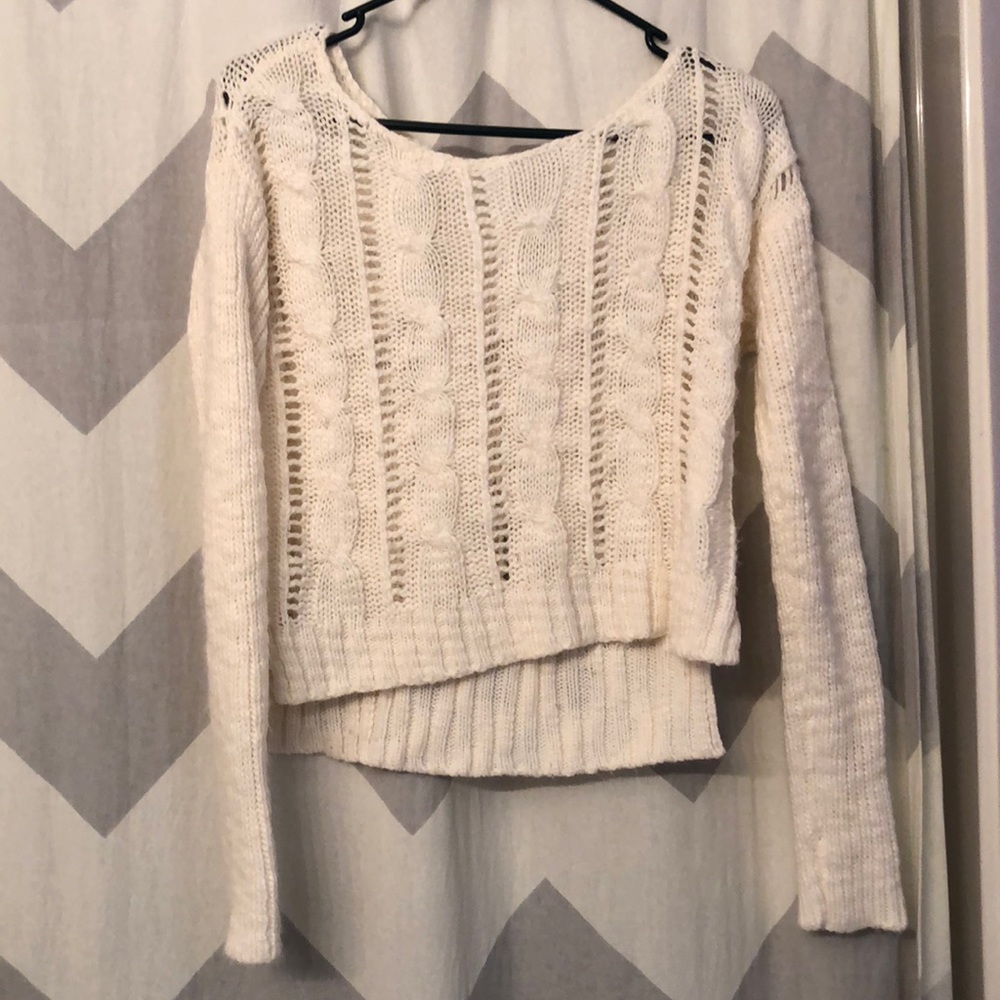 White knit sweater